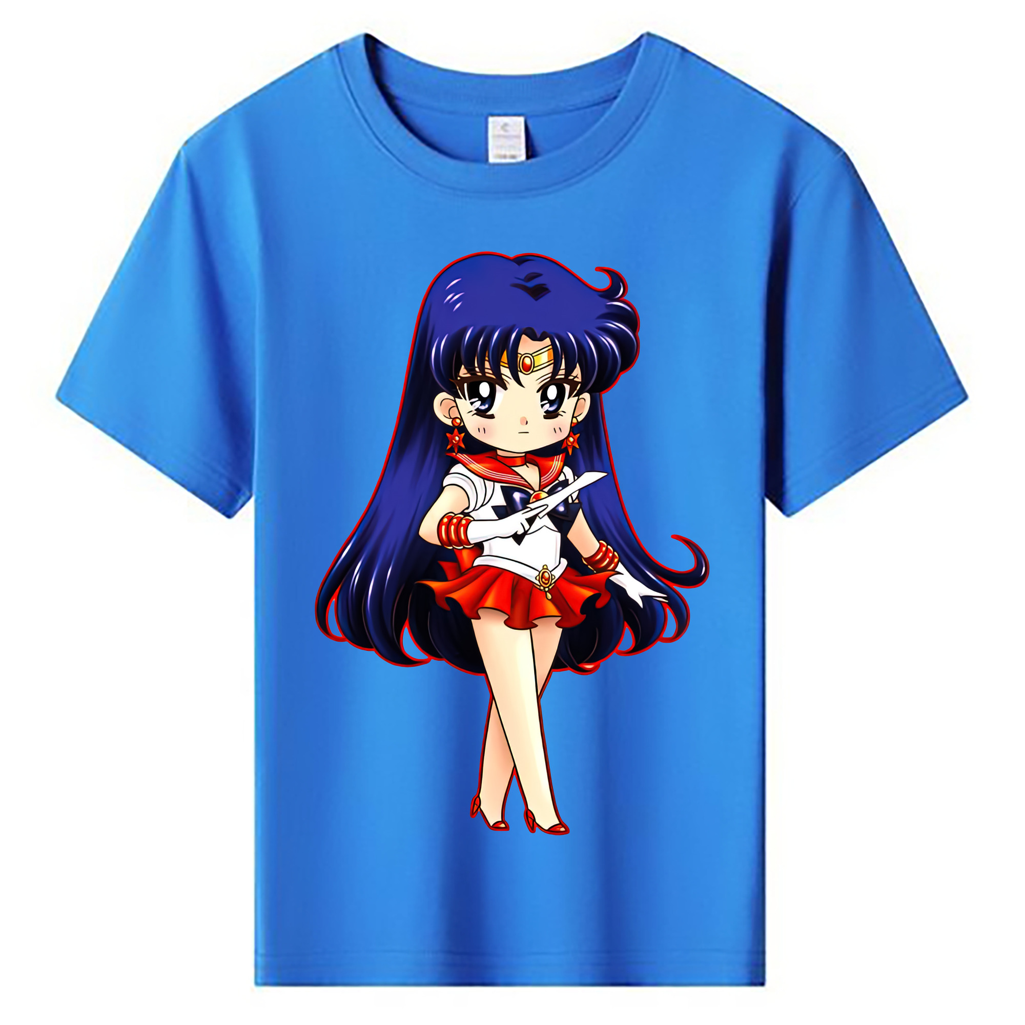 （画像用） 美少女戦士セーラームーン 火野レイ ひの レイ Sailor Moon Hino Rei （セーラーマーズ,Sailor Mars） 綿100％キッズTシャツ（フロントプリント）